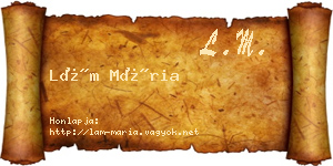 Lám Mária névjegykártya